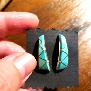 Vintage Sterling Silver Turquoise Earrings